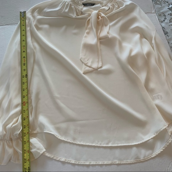 Women’s white chiffon blouse, Large - Picture 7 of 10